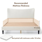Lit plateforme queen réglable Gail Modern White Boucle