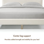 Lit plateforme queen réglable Gail Modern White Boucle