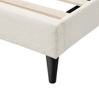 Lit plateforme queen réglable Gail Modern White Boucle