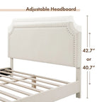 Lit plateforme queen réglable Gail Modern White Boucle