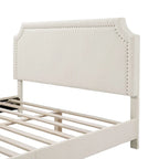 Lit plateforme queen réglable Gail Modern White Boucle