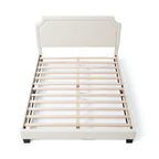 Lit plateforme queen réglable Gail Modern White Boucle