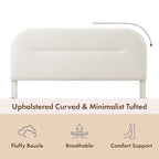Lit plateforme queen réglable Gail Modern White Boucle