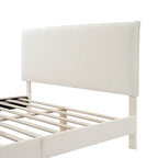 Lit plateforme queen réglable Gail Modern White Boucle