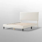 Lit plateforme queen réglable Gail Modern White Boucle
