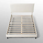 Lit plateforme queen réglable Gail Modern White Boucle