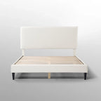 Lit plateforme queen réglable Gail Modern White Boucle