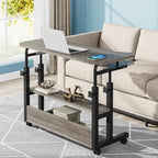 Table d'appoint portable réglable en hauteur avec station de chargement, pour canapé, lit, ordinateur portable