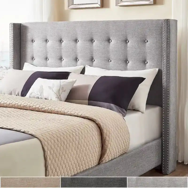 Melina Linen Tufted Wingback Headboard by iNSPIRE Q Bold