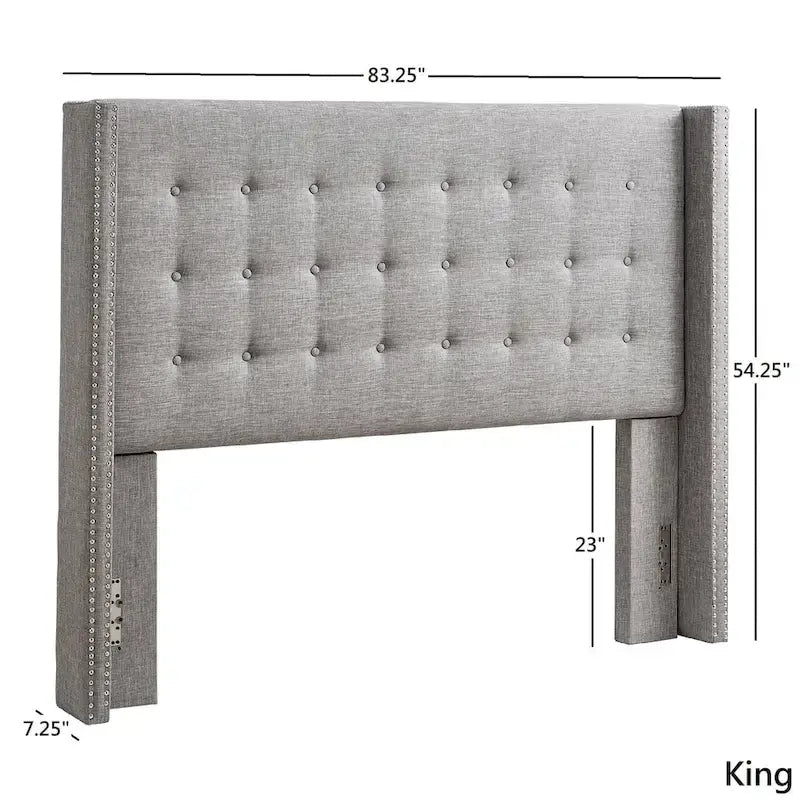 Tête de lit Melina en lin capitonné à oreilles