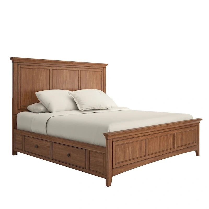 Lit plateforme de rangement Ediline King Size avec panneau en bois