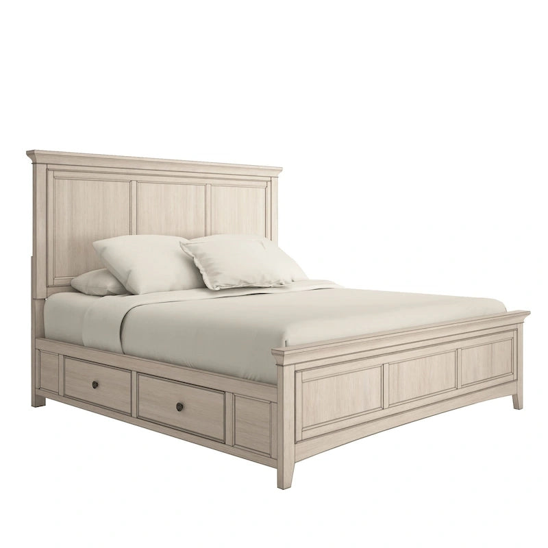 Lit plateforme de rangement Ediline King Size avec panneau en bois