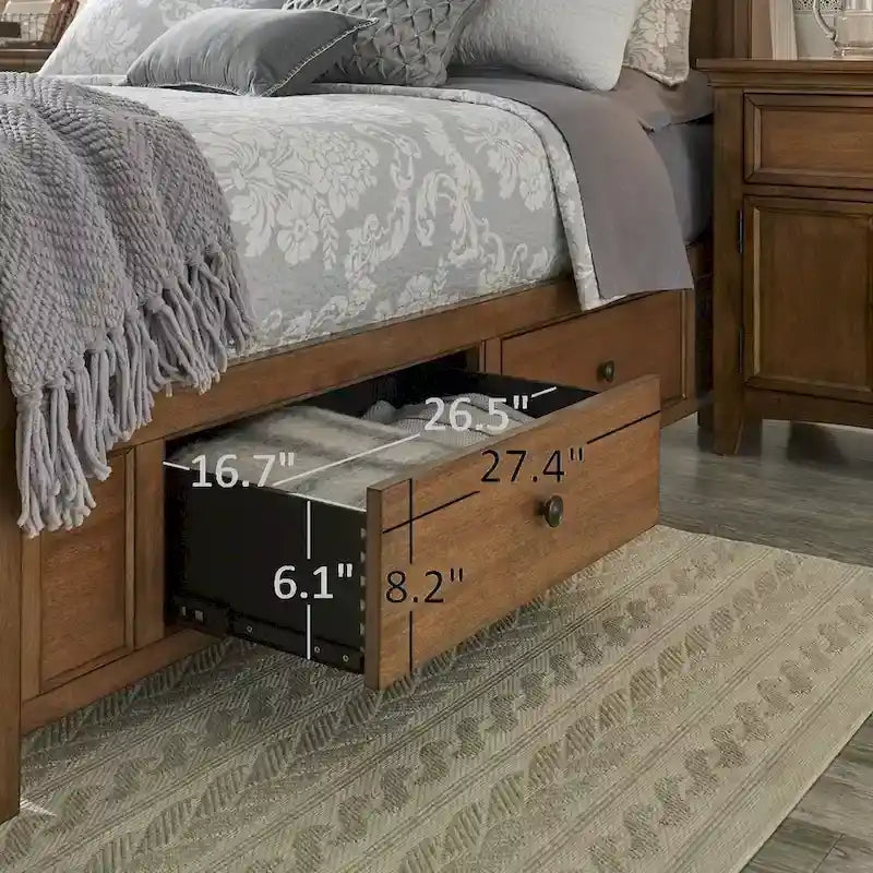 Lit plateforme de rangement Ediline King Size avec panneau en bois
