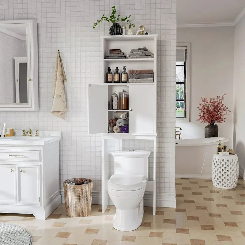Meuble de rangement pour WC avec porte