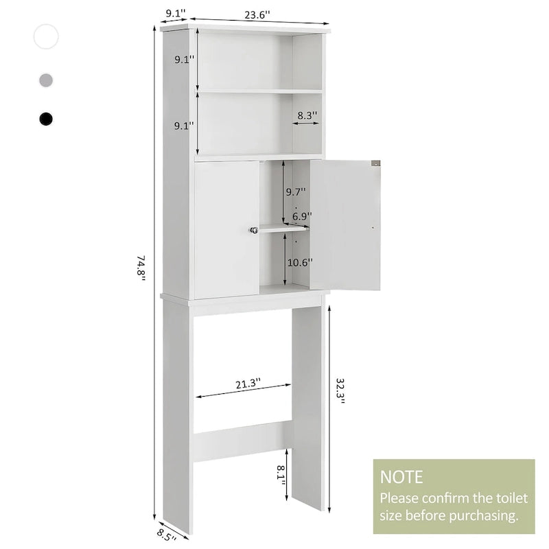 Meuble de rangement pour WC avec porte