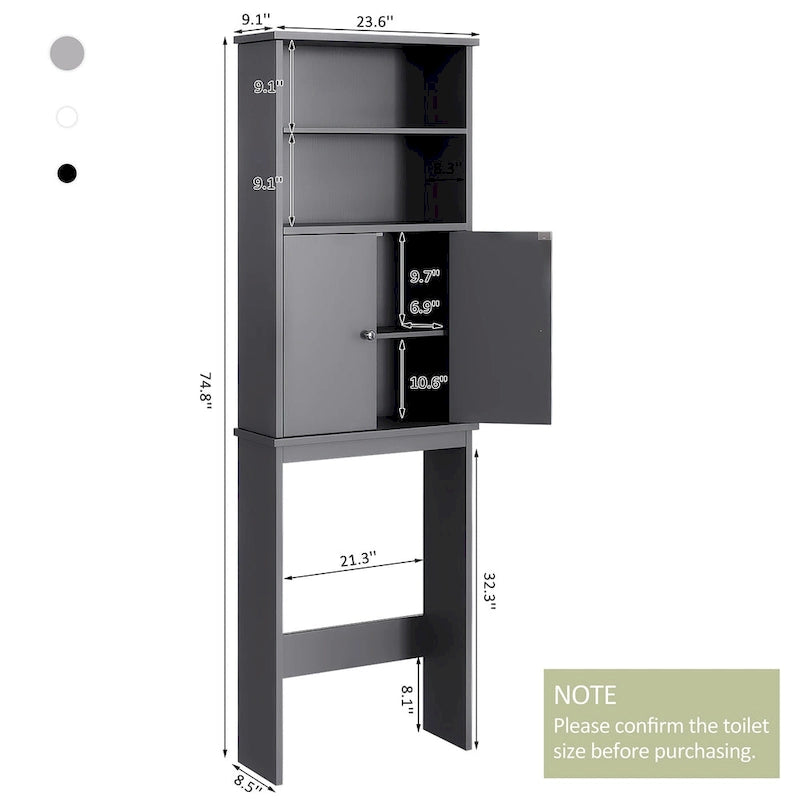 Meuble de rangement pour WC avec porte