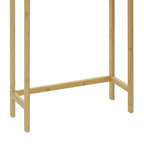 Meuble de rangement pour salle de bain en bambou avec étagère réglable et portes doubles, à placer au-dessus des toilettes