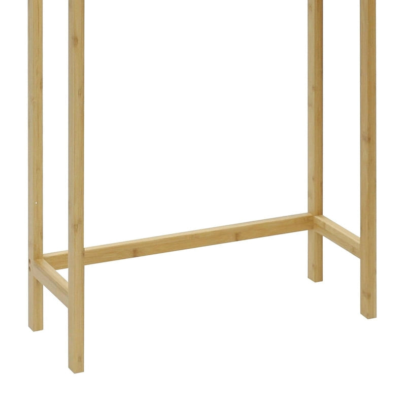 Meuble de rangement pour salle de bain en bambou avec étagère réglable et portes doubles, à placer au-dessus des toilettes