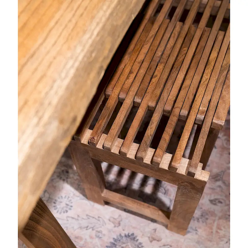 Banc extensible en manguier massif naturel