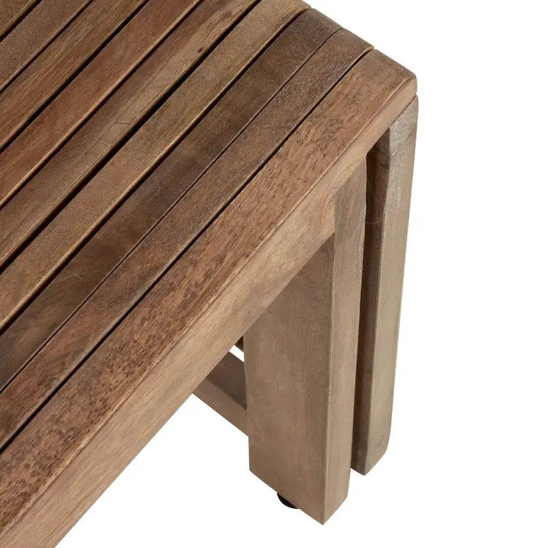 Banc extensible en manguier massif naturel