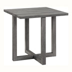 Table d'appoint en bois gris clair de 24 pouces de style transitionnel