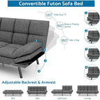 Canapé-lit futon, canapé convertible pliable en mousse à mémoire de forme avec accoudoirs réglables pour petits espaces