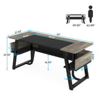 Bureau de direction avec étagère de rangement, poste de travail professionnel, bureau d'écriture pour la pièce du patron