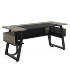 Bureau de direction avec étagère de rangement, poste de travail professionnel, bureau d'écriture pour la pièce du patron