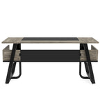 Bureau de direction avec étagère de rangement, poste de travail professionnel, bureau d'écriture pour la pièce du patron