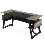 Bureau de direction avec étagère de rangement, poste de travail professionnel, bureau d'écriture pour la pièce du patron