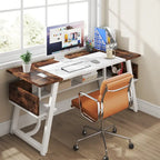 Bureau de direction avec étagère de rangement, poste de travail professionnel, bureau d'écriture pour la pièce du patron