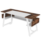 Bureau de direction avec étagère de rangement, poste de travail professionnel, bureau d'écriture pour la pièce du patron