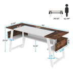 Bureau de direction avec étagère de rangement, poste de travail professionnel, bureau d'écriture pour la pièce du patron