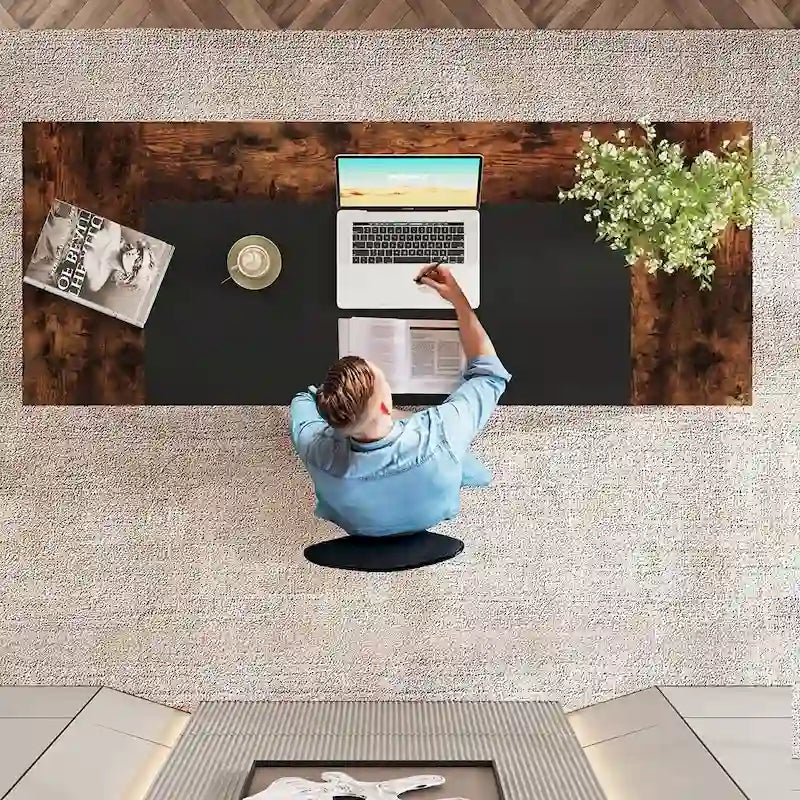 Bureau de direction avec étagère de rangement, poste de travail professionnel, bureau d'écriture pour la pièce du patron