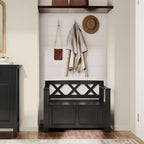 Banc de rangement transitionnel Halifax en BOIS MASSIF, largeur 36 pouces, pour petite entrée - 17P x 36L x 27,8H