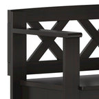 Banc de rangement transitionnel Halifax en BOIS MASSIF, largeur 36 pouces, pour petite entrée - 17P x 36L x 27,8H
