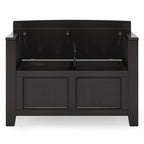 Banc de rangement transitionnel Halifax en BOIS MASSIF, largeur 36 pouces, pour petite entrée - 17P x 36L x 27,8H