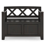 Banc de rangement transitionnel Halifax en BOIS MASSIF, largeur 36 pouces, pour petite entrée - 17P x 36L x 27,8H