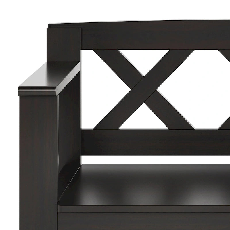 Banc de rangement transitionnel Halifax en BOIS MASSIF, largeur 36 pouces, pour petite entrée - 17P x 36L x 27,8H