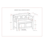 Banc de rangement transitionnel Halifax en BOIS MASSIF, largeur 36 pouces, pour petite entrée - 17P x 36L x 27,8H