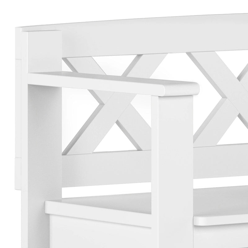 Banc de rangement transitionnel Halifax en BOIS MASSIF, largeur 36 pouces, pour petite entrée - 17P x 36L x 27,8H