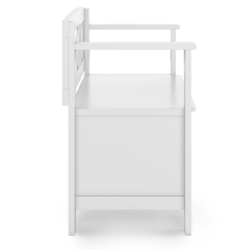 Banc de rangement transitionnel Halifax en BOIS MASSIF, largeur 36 pouces, pour petite entrée - 17P x 36L x 27,8H