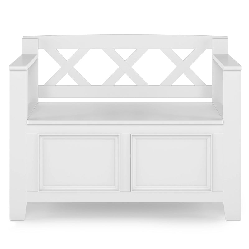Banc de rangement transitionnel Halifax en BOIS MASSIF, largeur 36 pouces, pour petite entrée - 17P x 36L x 27,8H