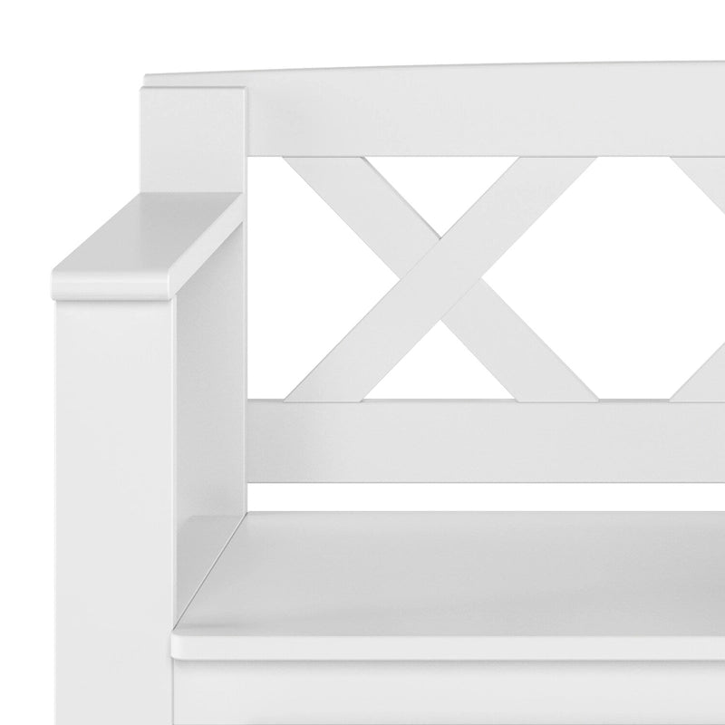 Banc de rangement transitionnel Halifax en BOIS MASSIF, largeur 36 pouces, pour petite entrée - 17P x 36L x 27,8H