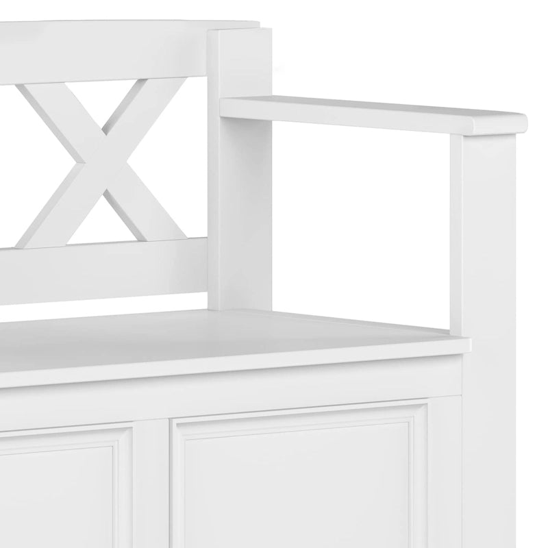 Banc de rangement transitionnel Halifax en BOIS MASSIF, largeur 36 pouces, pour petite entrée - 17P x 36L x 27,8H