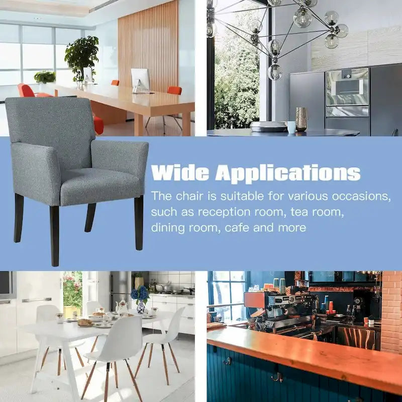 Chaise de réception pour visiteur, fauteuil de salle d'attente - 27,5 x 23 x 35,5 (L x l x H)