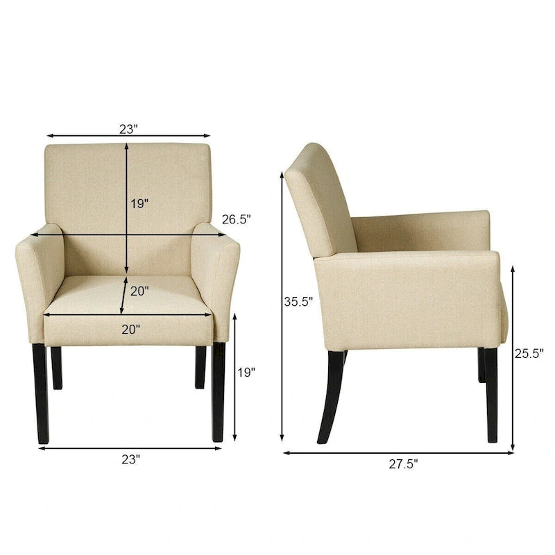 Chaise de réception pour visiteur, fauteuil de salle d'attente - 27,5 x 23 x 35,5 (L x l x H)