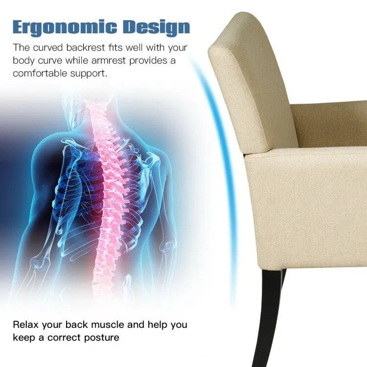 Chaise de réception pour visiteur, fauteuil de salle d'attente - 27,5 x 23 x 35,5 (L x l x H)