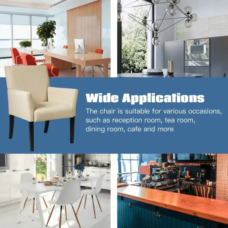 Chaise de réception pour visiteur, fauteuil de salle d'attente - 27,5 x 23 x 35,5 (L x l x H)