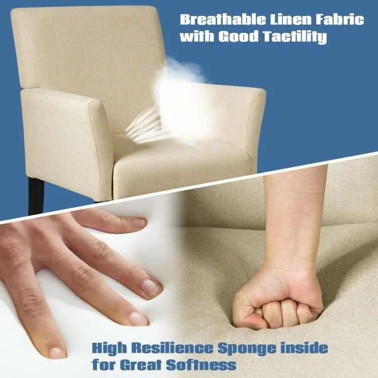 Chaise de réception pour visiteur, fauteuil de salle d'attente - 27,5 x 23 x 35,5 (L x l x H)